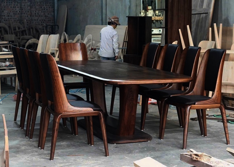 bộ bàn ăn gỗ 10 ghế