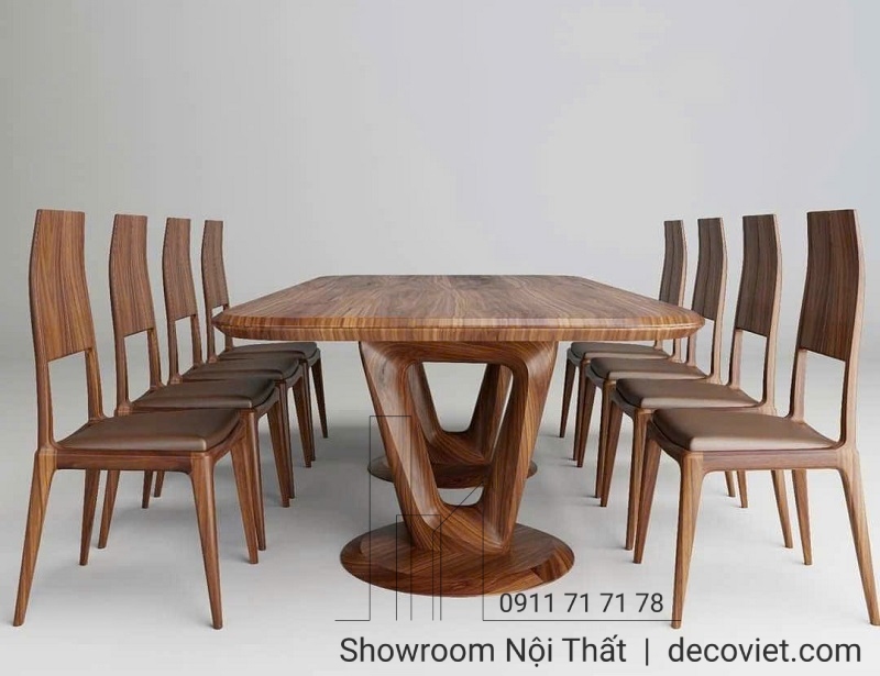 bàn ăn gỗ 14 ghế hiện đại