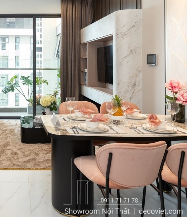 bàn ăn 4 ghế mặt đá cao cấp