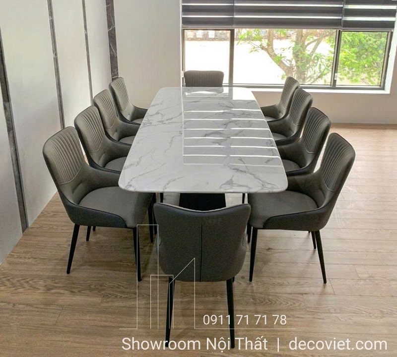 bộ bàn ăn 10 ghế mặt đá cao cấp