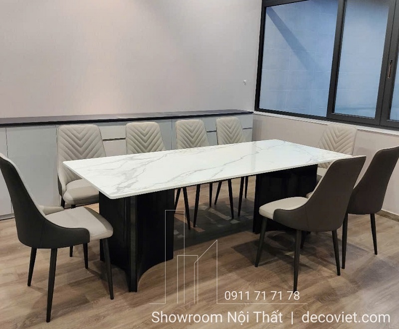 bộ bàn ăn mặt đá 12 người cao cấp