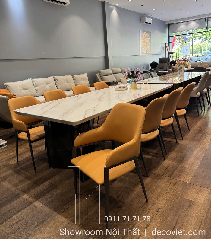 bàn ăn 2m4 mặt đá nhập khẩu