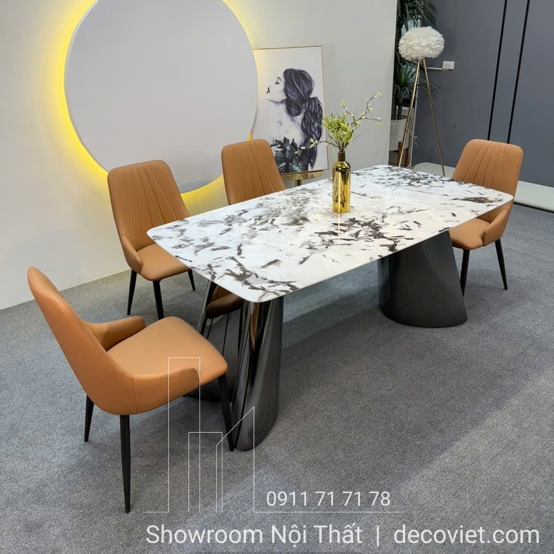 bàn ăn mặt đá hiện đại 4 người