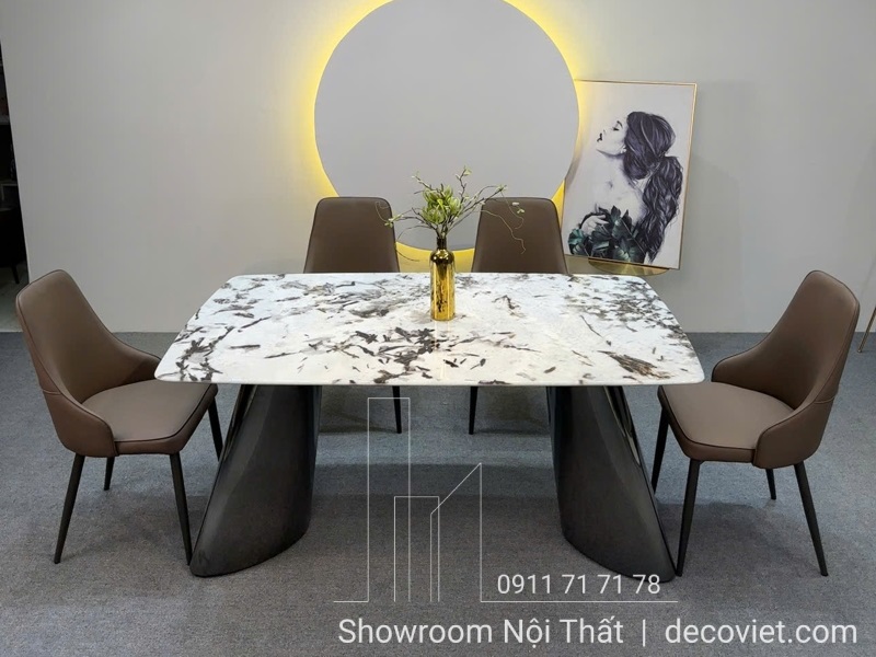 bàn ăn mặt đá Hà Nội dành cho căn hộ nhỏ