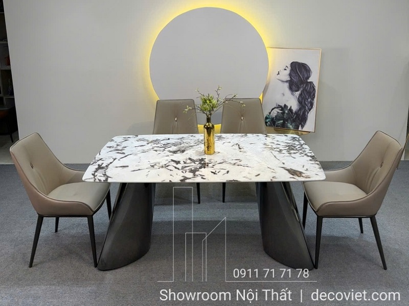 bộ bàn ăn mặt đá 4 người cao cấp