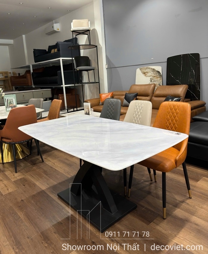 bàn ăn 6 ghế mặt đá
