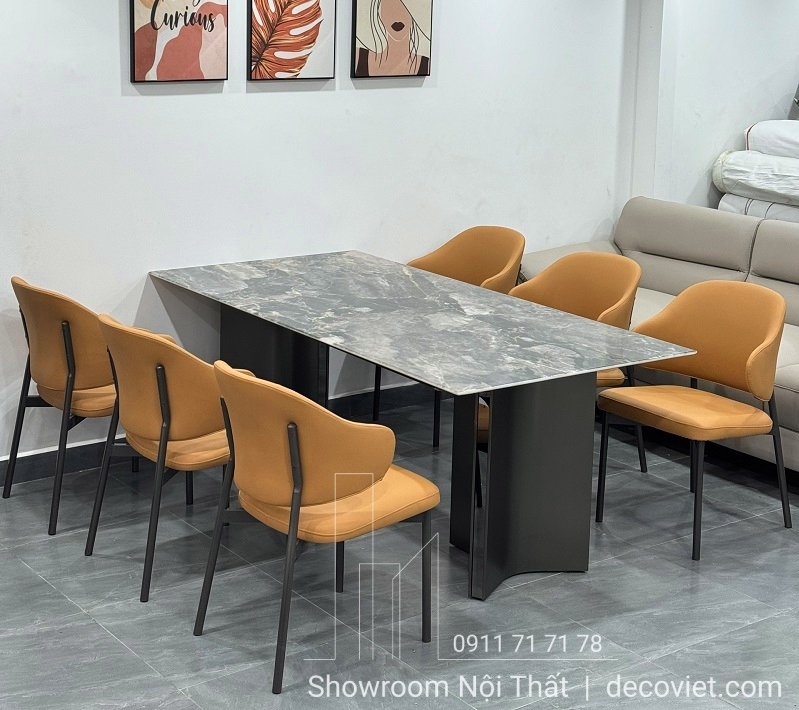 bàn ăn 6 ghế mặt đá đẹp