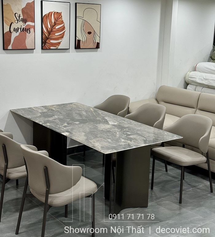 bàn ăn mặt đá 6 người