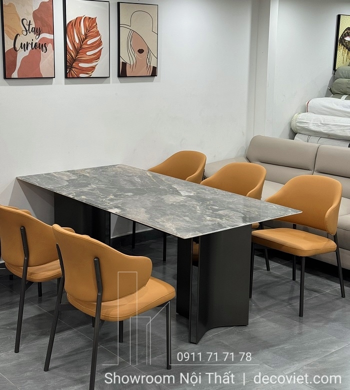 bàn ăn mặt đá 6 ghế