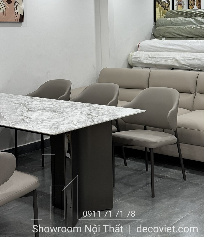 bàn ăn mặt đá hiện dại 6 ghế