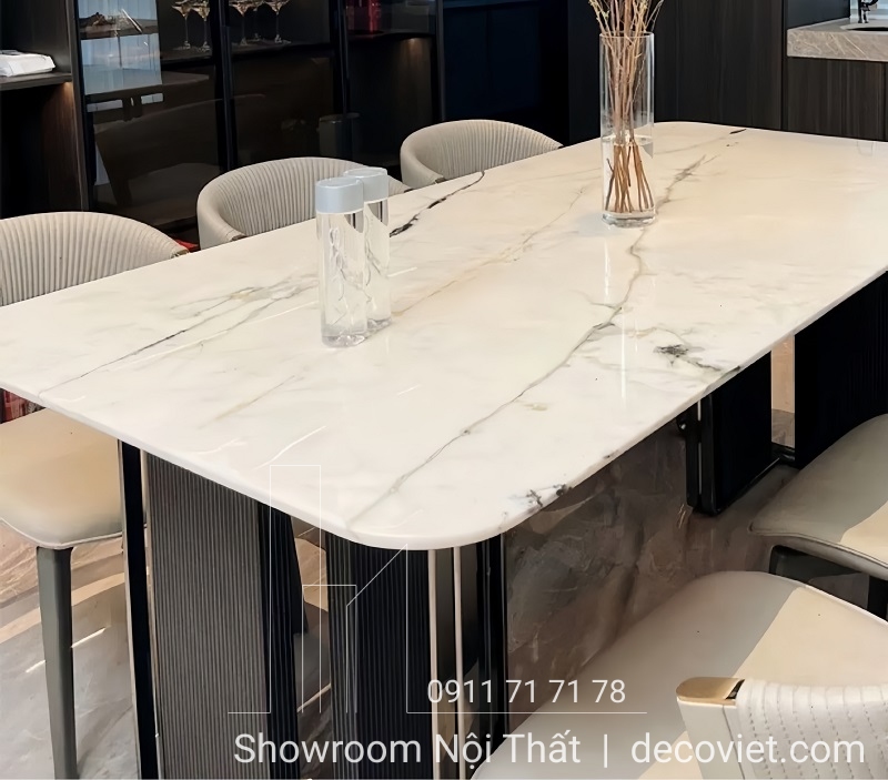 bàn ăn mặt đá 6 người