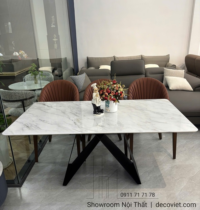 Bàn ăn 6 ghế 2805S chân sắt hiện đại cho phòng ăn