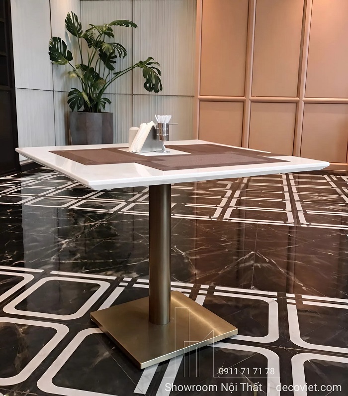 bộ bàn ghế nhà hàng mặt đá cao cấp thiết kế đẹp