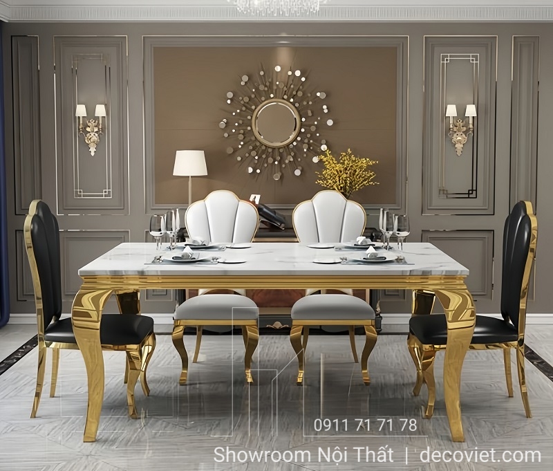 bàn ăn tân cổ điển 6 ghế
