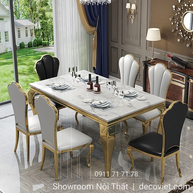 bộ bàn ăn tân cổ điển nhập khẩu