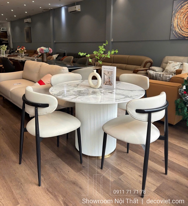 Bộ bàn ăn tròn 4 ghế hiện đại 2862S thiết kế tiện nghi cho căn hộ chung cư
