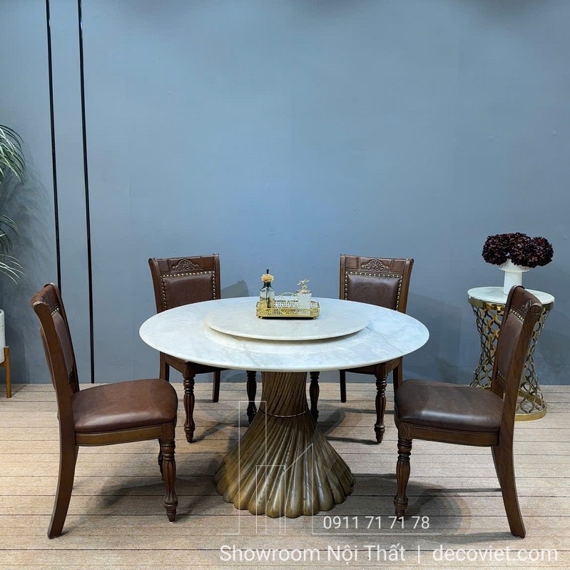 Bộ Bàn Ăn Tròn Cao Cấp Tại Hà Nội 2261S Tân Cổ Điển
