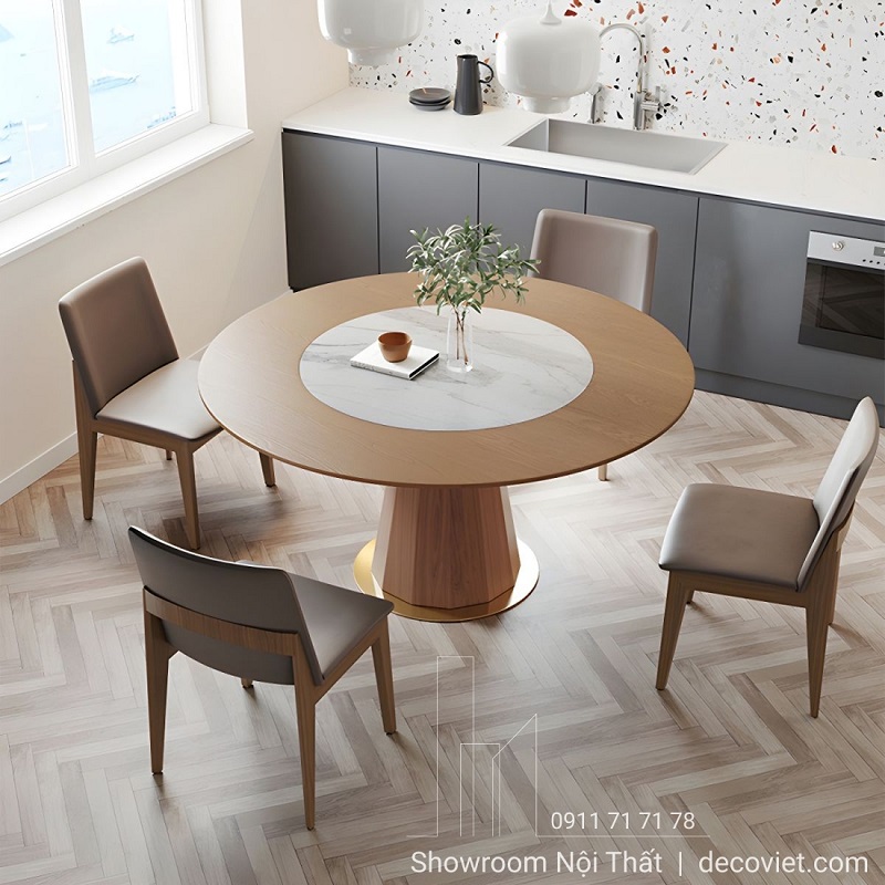 bàn tròn gỗ 6 ghế 2910S đẹp hiện đại