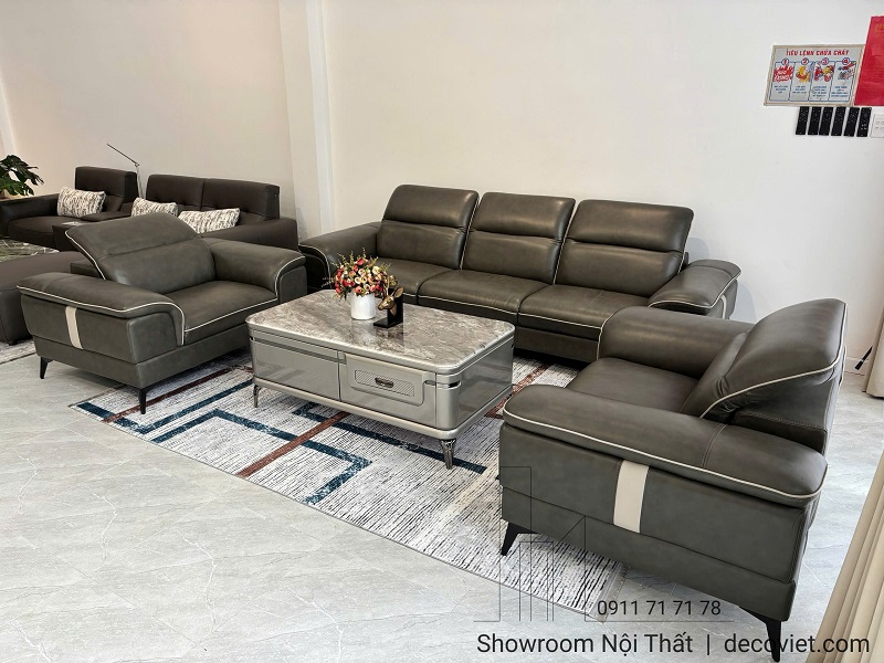 Bộ sofa da bò góc L 988T phù hợp không gian phòng khách rộng