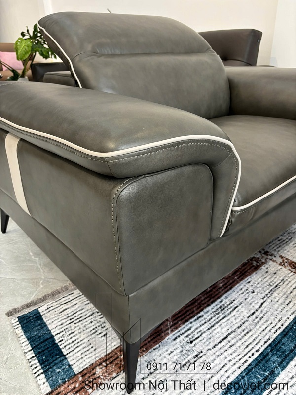 Bộ ghế sofa da hiện đại DecoViet chất liệu da bò thật cao cấp dễ vệ sinh