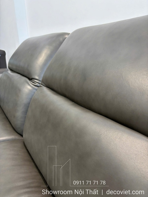 Ghế sofa da bò nhập khẩu cao cấp màu xám thời thượng