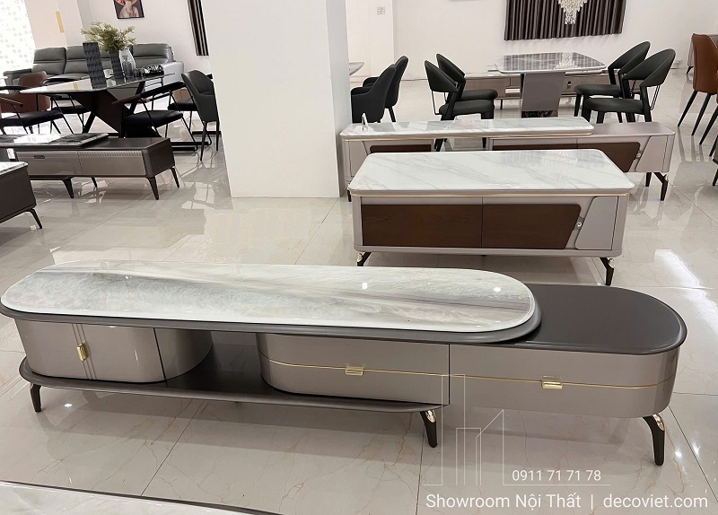 Kệ tivi mặt đá nhập khẩu kéo dài hiện đại
