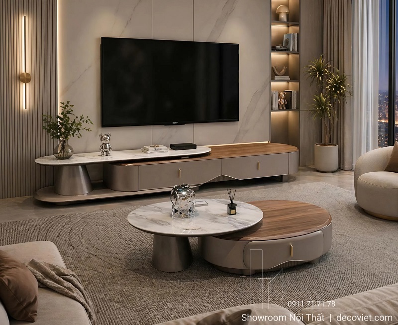 Set kệ tivi và bàn trà 113T thiết kế đồng bộ sang trọng