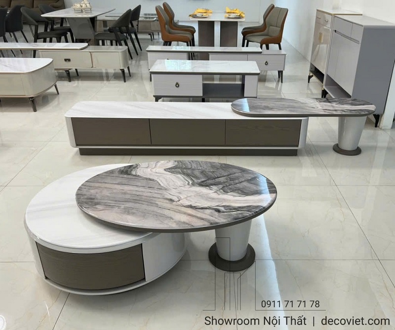 Combo bàn trà kệ tivi nhập khẩu cao cấp