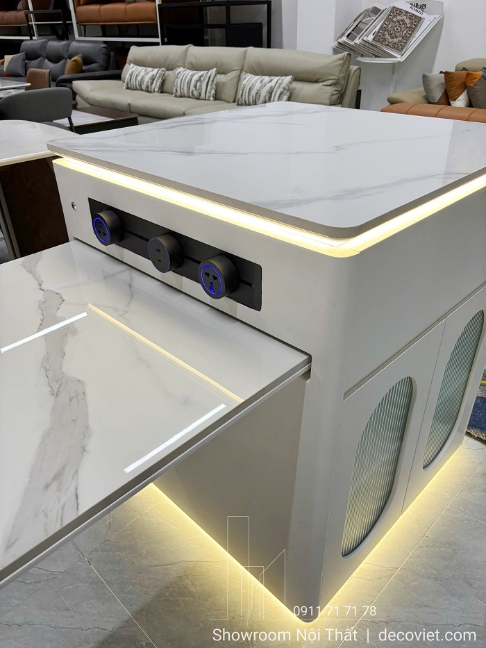 bàn đảo bếp mặt đá cao cấp dễ lau chùi bền đẹp