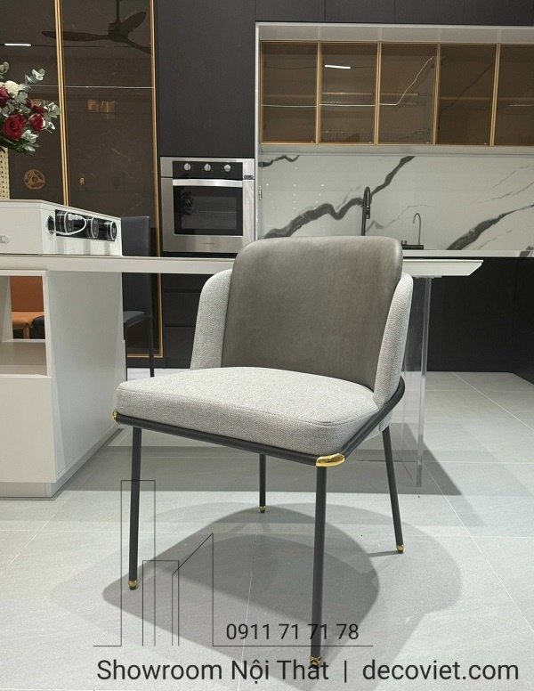 ghế ăn bọc vải phối da