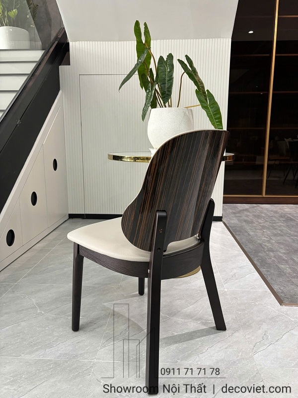 Mẫu ghế bàn ăn đẹp chân gỗ, đệm ngồi êm ái, thiết kế hiện đại