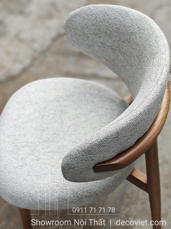 ghế ăn bọc vải chân gỗ
