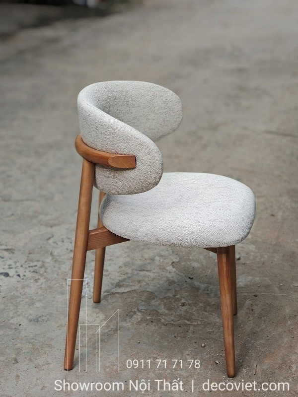 ghế ăn chân gỗ bọc vải hiện đại