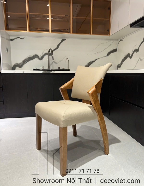 ghế ăn gỗ bọc da hiện đại