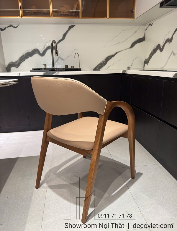 Ghế ăn gỗ sồi bo cong 578S phù hợp bàn ăn mặt đá