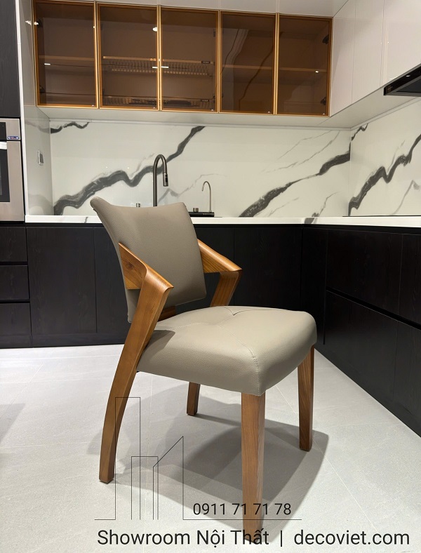 ghế ăn gỗ bọc da hiện đại