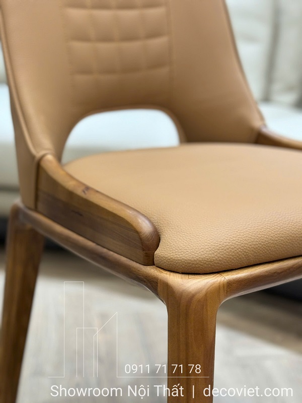 ghế ăn gỗ tự nhiên bọc da