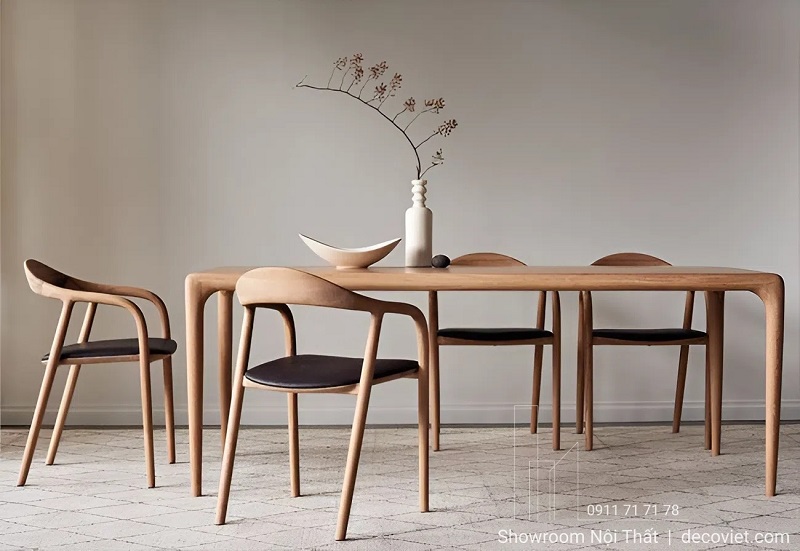 Ghế ăn gỗ tự nhiên 601S thiết kế cong liền khối