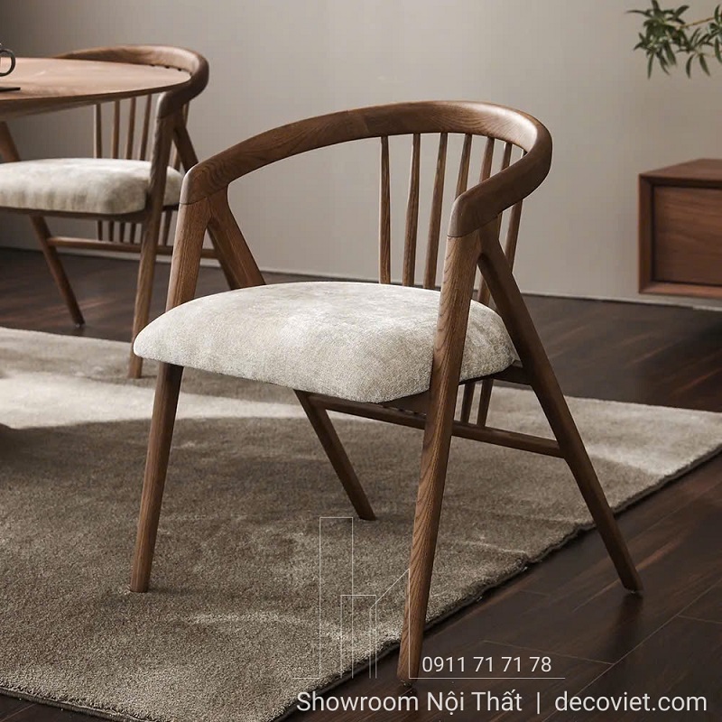 ghế ăn gỗ cao cấp nệm êm phong cách tối giản