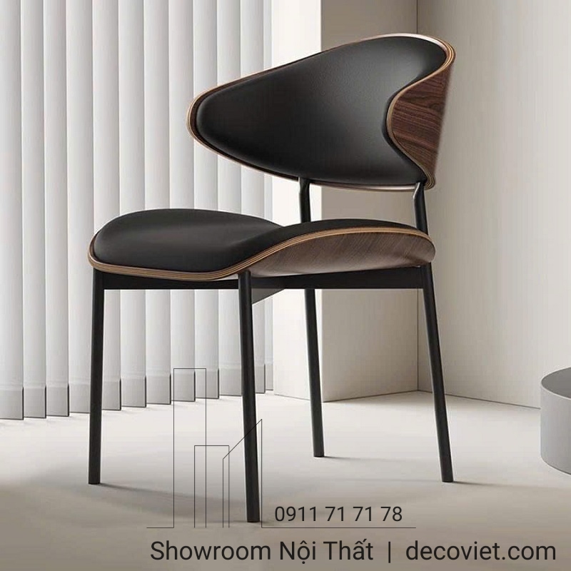ghế ăn gỗ bọc da hiện đại