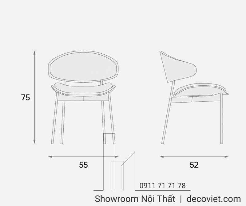 kích thước ghế ăn