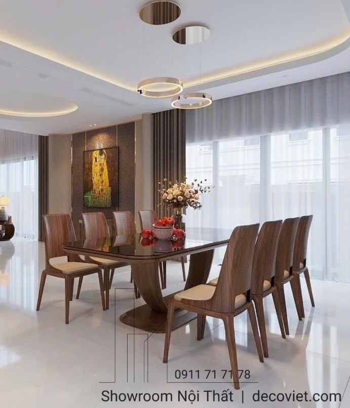 ghế ăn gỗ óc chó bọc da đẹp