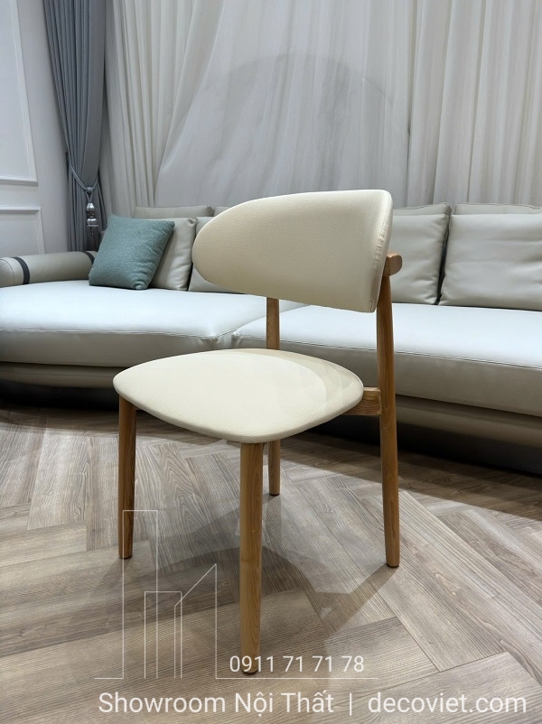 ghế ăn gỗ tự nhiên bọc da