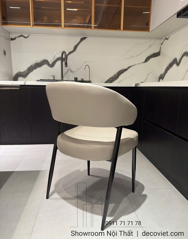 Chi tiết ghế ăn bọc da chân sắt 579S cao cấp