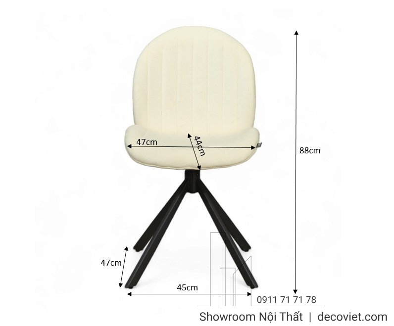 ghế xoay 360 phong cách Bắc Âu sang trọng cho phòng ăn