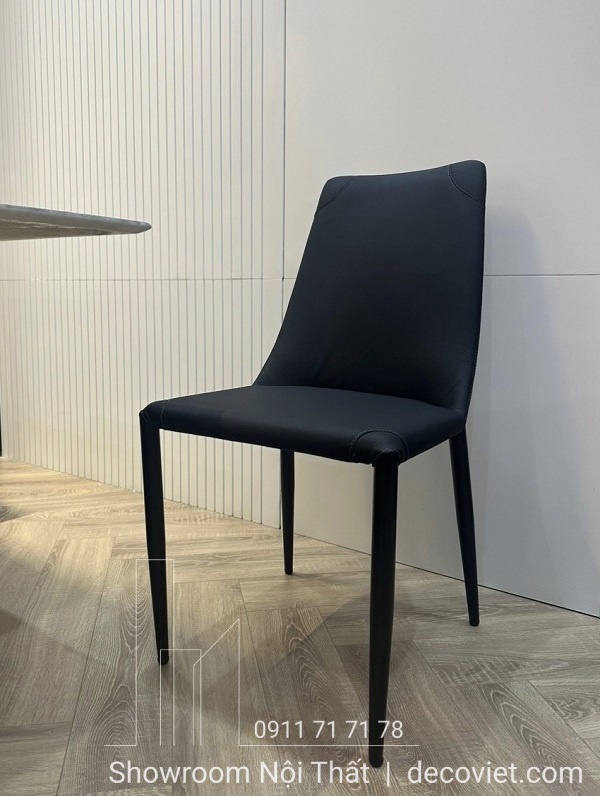 Ghế ăn da màu đen cao cấp thiết kế hiện đại, lưng tựa cao êm ái