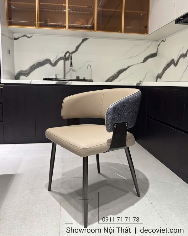 Ghế ăn bọc da 572S hiện đại, thiết kế gọn gàng và sang trọng cho phòng ăn