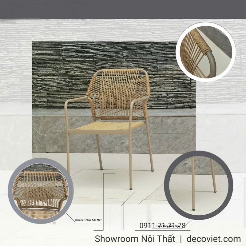 ghế cafe giả gỗ sân vườn ngoài trời