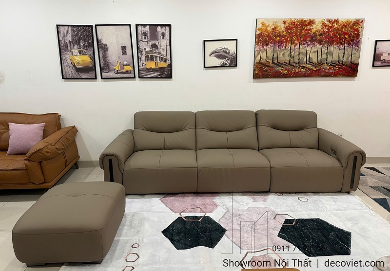 sofa da nhập khẩu chỉnh điện chất liệu da bò cao cấp 1127T