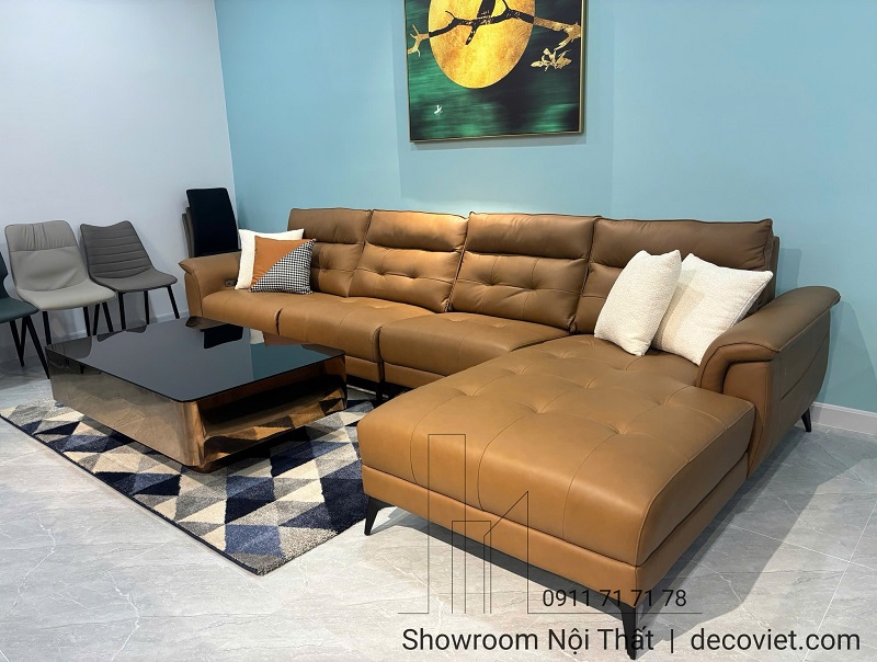 Bộ sofa cao cấp 996T chất liệu da thật, kiểu dáng hiện đại